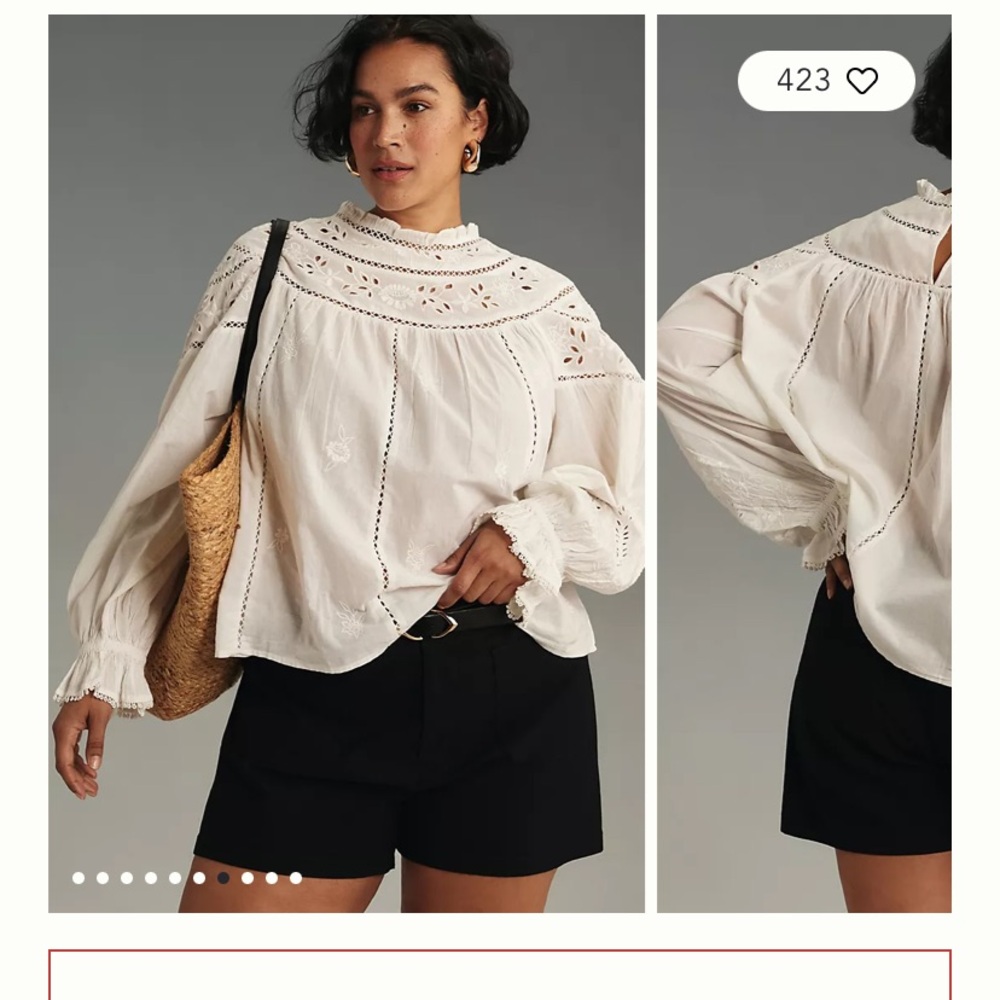 Anthropologie Peasant Cut Blouse